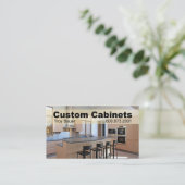 カスタムなキャビネット-大工、改築 名刺 (スタンド正面)