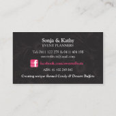 カスタムなキャンデーおよびデザートのビュッフェ 名刺 (裏面)