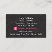 カスタムなキャンデーおよびデザートのビュッフェ 名刺 (裏面)