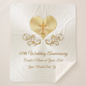 カスタムなキリスト教の結婚記念日のブランケット シェルパブランケット (正面)