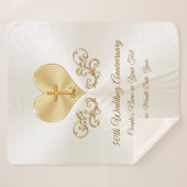 カスタムなキリスト教の結婚記念日のブランケット シェルパブランケット (正面(横))