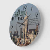 カスタムなキリスト教の聖書の詩の印の16:15 ラージ壁時計 (傾斜)