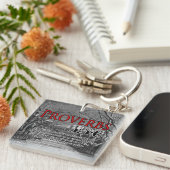 カスタムなキリスト教の聖書の詩の諺の3:5 - 6 キーホルダー (正面右)