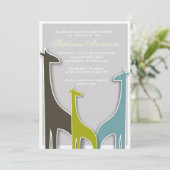 カスタムなキリンの男の赤ちゃんのシャワーの招待 招待状 (スタンド正面)