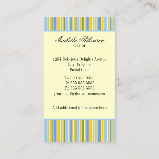 カスタムなギフトのバスケット 名刺 (裏面)