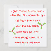 カスタムなクリスマスのいけないサンタのパーティの招待状 招待状 (裏面)