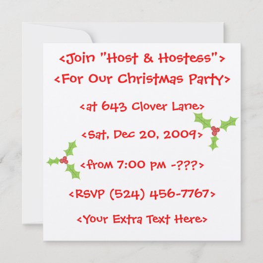 カスタムなクリスマスのいけないサンタのパーティの招待状 招待状 (裏面)