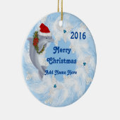 カスタムなクリスマスのイルカのオーナメントのギフト2016年 セラミックオーナメント (右)