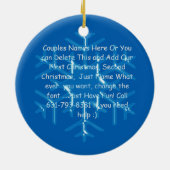 カスタムなクリスマスのイルカのオーナメントのギフト2018年 セラミックオーナメント (裏面)