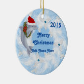 カスタムなクリスマスのイルカのオーナメントのギフト セラミックオーナメント (右)