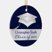 カスタムなクリスマスのオーナメント-卒業のギフト セラミックオーナメント (右)