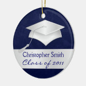 カスタムなクリスマスのオーナメント-卒業のギフト セラミックオーナメント (左)