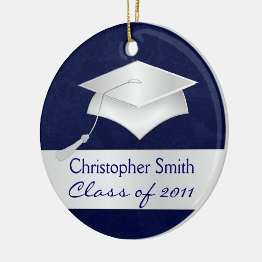 カスタムなクリスマスのオーナメント-卒業のギフト セラミックオーナメント (左)