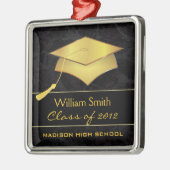 カスタムなクリスマスのオーナメント-卒業のギフト メタルオーナメント (左)