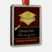 カスタムなクリスマスのオーナメント-卒業のギフト メタルオーナメント (右)