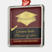 カスタムなクリスマスのオーナメント-卒業のギフト メタルオーナメント (左)