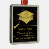 カスタムなクリスマスのオーナメント-卒業のギフト メタルオーナメント (右)
