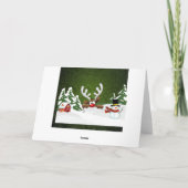 カスタムなクリスマスのトナカイのゲームの挨拶状 シーズンカード (裏面)