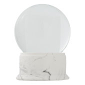 カスタムなクリスマスの白い大理石の終わりの雪の地球 スノーグローブ (裏面)