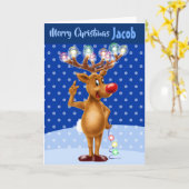 カスタムなクリスマスカード"メリークリスマスあなたの一流" カード (黄色い花)