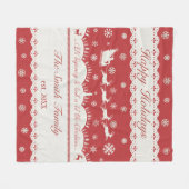 カスタムなクリスマスサンタ及びシカのフリースブランケット フリースブランケット (正面(横))