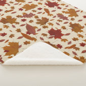 カスタムなクリームの装飾的な金紅葉 シェルパブランケット (3/4)