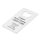 カスタムなクレジットカードのスタイルの栓抜き クレジットカード栓抜き (正面アングル)