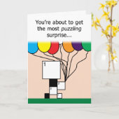 カスタムなクロスワード・パズルのバースデー・カード(11x11格子) カード (黄色い花)