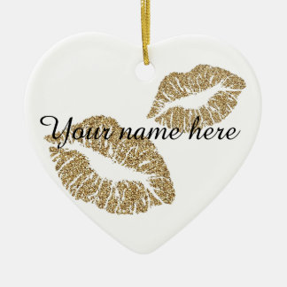 カスタムなグリッターの唇のオーナメント セラミックオーナメント