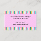 カスタムなケーキのポップ 名刺 (裏面)