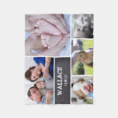 カスタムなコラージュチョークで書く5つの写真、パーソナライズ フリースブランケット (正面)