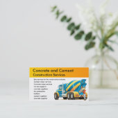 カスタムなコンクリートおよびコンクリートミキサー車の名刺 名刺 (スタンド正面)