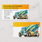 カスタムなコンクリートおよびコンクリートミキサー車の名刺 名刺 (正面/裏面)