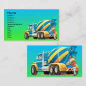 カスタムなコンクリートおよびコンクリートミキサー車 名刺 (正面/裏面)