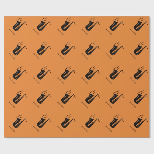 カスタムなサクソフォーンの誕生日かクリスマスの休日 ラッピングペーパー (フラット)