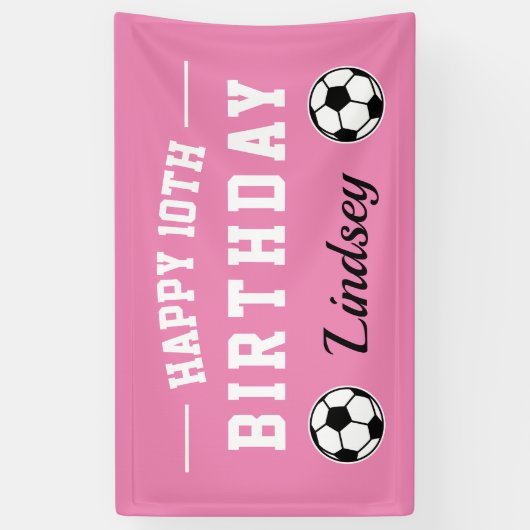 カスタムなサッカーのテーマのハッピーバースデーのパーティーの旗 横断幕 (縦)