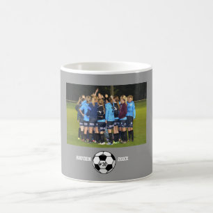 カスタムなサッカーの写真のコラージュの名前のチーム数 コーヒーマグカップ