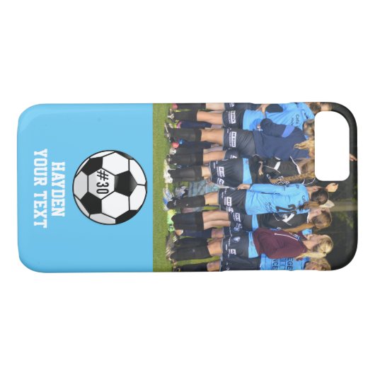 カスタムなサッカーの写真のコラージュの名前のチーム数 Case-Mate iPhoneケース (裏面(横))