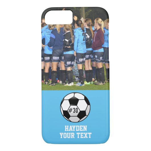 カスタムなサッカーの写真のコラージュの名前のチーム数 Case-Mate iPhoneケース (裏面)