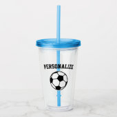 カスタムなサッカーの誕生会のアクリルのタンブラーガラス アクリルタンブラー (正面)