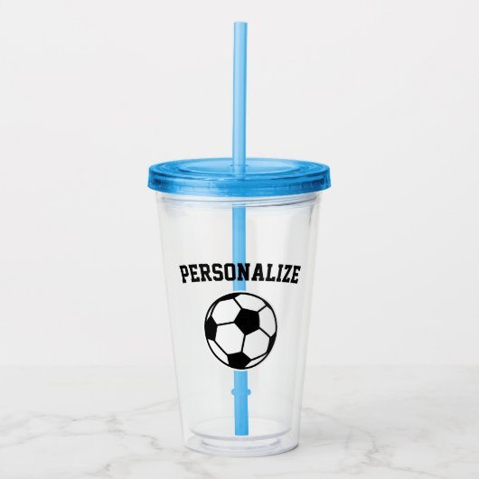 カスタムなサッカーの誕生会のアクリルのタンブラーガラス アクリルタンブラー (正面)