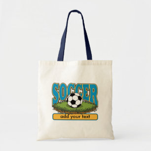 カスタムなサッカーは文字を加えます トートバッグ