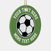 カスタムなサッカーボールはクリスマスツリーのオーナメントを遊ばします セラミックオーナメント (右)