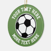 カスタムなサッカーボールはクリスマスツリーのオーナメントを遊ばします セラミックオーナメント (左)