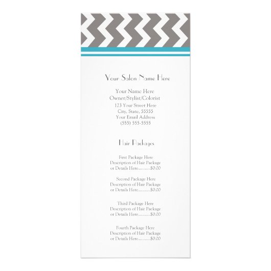 カスタムなサロンの棚はティール（緑がかった色）の灰色シェブロンを梳きます ラックカード (正面)