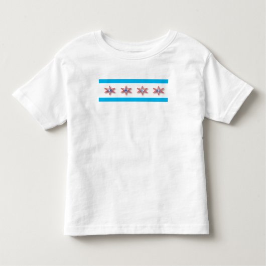 カスタムなシカゴの旗のグラフィック。 幼児のティー トドラーTシャツ (正面)