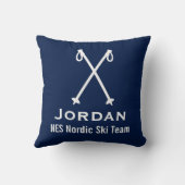 カスタムなスキー北欧の高山のスキーのストックのスキーチーム クッション (裏面)