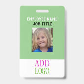 カスタムなスタッフID -写真のパスの名前のパス バッジ (正面)