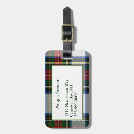カスタムなステュワートの服のタータンチェック格子縞の荷物のラベル ラゲッジタグ (正面縦)