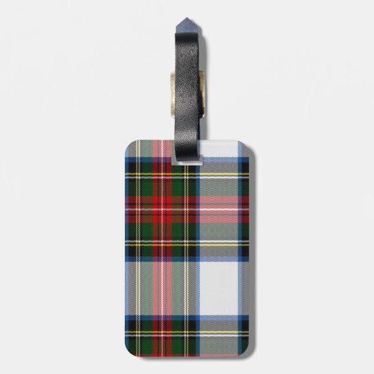 カスタムなステュワートの服のタータンチェック格子縞の荷物のラベル ラゲッジタグ (裏面縦)